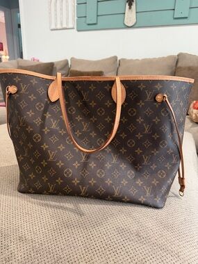 Louis Vuitton Monogram Canvas Tote with Vachetta Trim in Brown and Tan